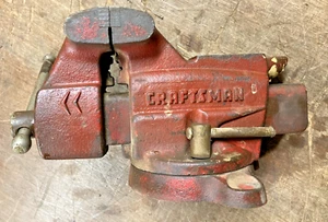 Craftsman Swivel Base Bench Vise No. 391-5180 Jaws 3 1/2" Red Anvil Pipe NICE 🔥 - Picture 1 of 13
