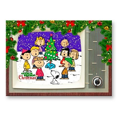 A CHARLIE BROWN CHRISTMAS Christmas Retro Classic TV 3.5 " x 2.5" FRIDGE MAGNET - Image 1 of 2