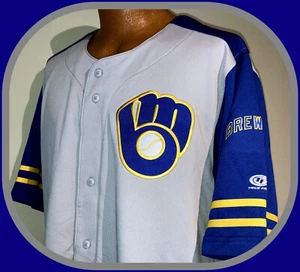 MILWAUKEE BREWERS TRUE FAN SERIES EMBROIDERED ADULT XLARGE JERSEY FREE SHIP - Picture 1 of 6