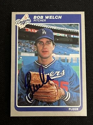 BOB WELCH 1985 FLEER SIGNED AUTOGRAPHED CARD #388 LOS ANGELES DODGERS - Image 1 of 2