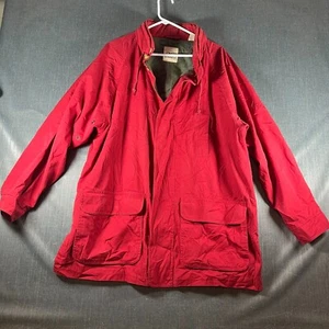 BD Baggies Men Jacket Red Long Sleeve Full Zip Two Pockets Outdoor Size L Cotton - Picture 1 of 17