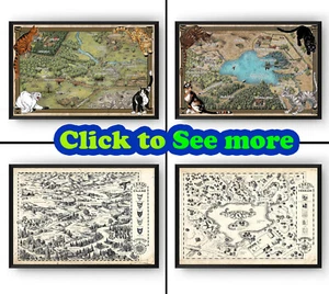 Warrior Book Map, Warrior Cats Map, The Warrior Clan, High quality poster - Picture 1 of 8