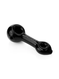 GRAV® 3" Mini Spoon w Donut Mouthpiece Glass Hand Pipe Handpipe - BLACK - Picture 1 of 1