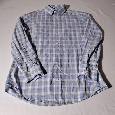 Camisa ajustada a medida Ben Sherman para hombre 15,5 32-33 azul a cuadros manga larga Foto 1 de 4