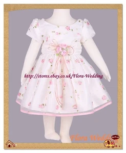 Vestido/concurso de fiesta vestido de bautizo de fiesta flor satinada niña, cinta rosa - Imagen 1 de 5