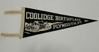 Vintage Black Calvin Coolidge Birthplace Plymouth Vermont Felt Flag Pennant