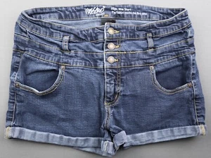 Pantalones cortos de jean para mujer Mossimo de altura alta con botones frontales elásticos talla 14/32 - Imagen 1 de 4
