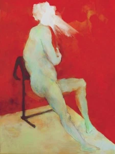 NUOVO ORIGINALE CHIHO IWASE "Paura del Potere" dramma nudo QUADRO SU TELA ACRILICO - Foto 1 di 1