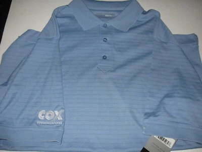 CUTTER & BUCK Dry Tec Mens Golf Polo Cox Communications Club Light Blue Size L - Image 1 of 4