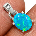 Treated Paraiba Blue Opal 925 Sterling Silver Pendant Jewelry CP46861