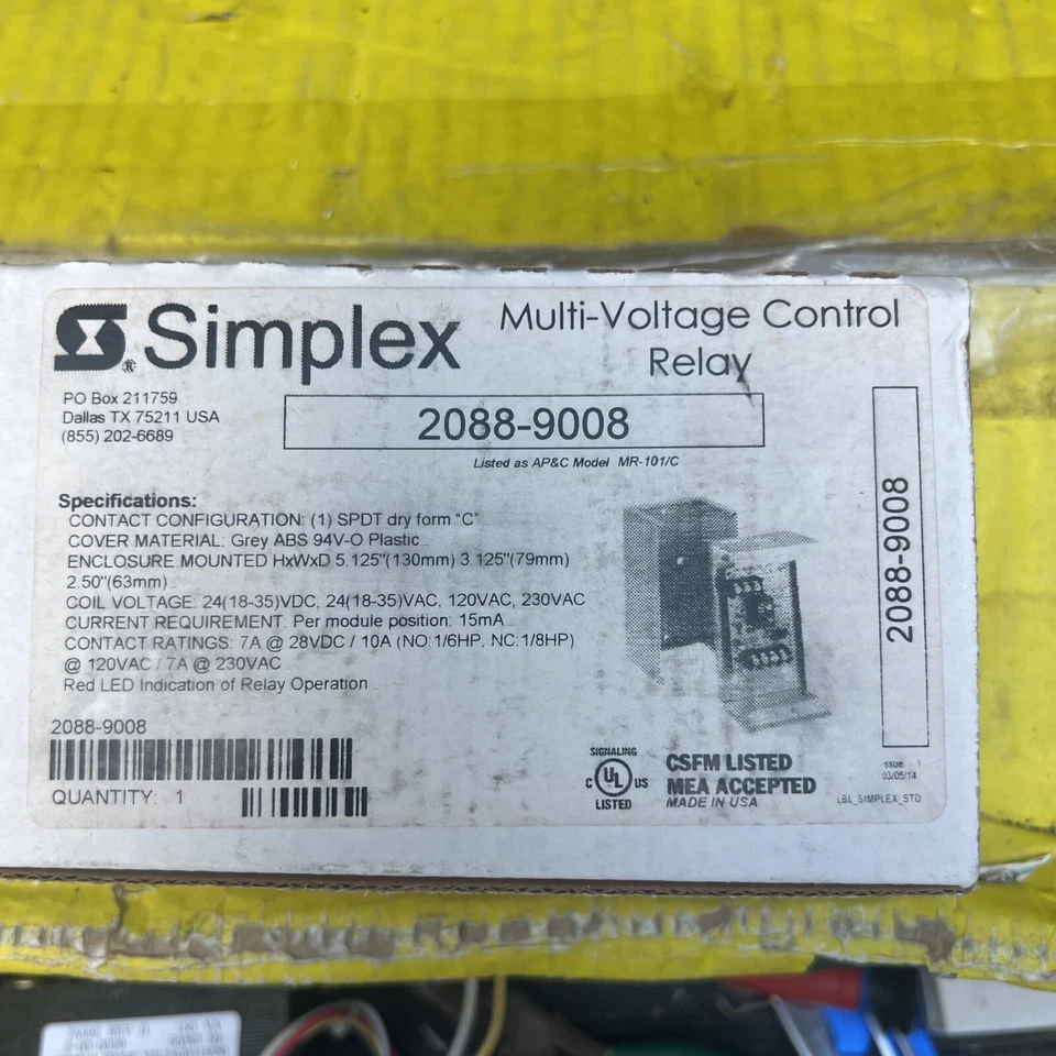 SIMPLEX 2088-9008 - MR101/C Relay, SPDT W/LED W/CA - Image 1 of 1