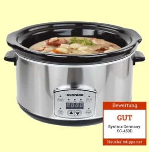 DIGITALER SLOW COOKER 4,5 LITER mit TIMER EDELSTAHL SYNTROX - Bild 1 von 9
