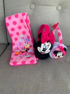 So Cute~Girls 3 Piece Disney Store Minnie Scarf and earmuff set - Picture 1 of 10