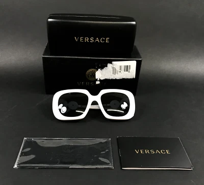 Gafas de sol Versace MOD.4434 314/87 monturas cuadradas doradas blancas con lentes gris oscuro Foto 1 de 4