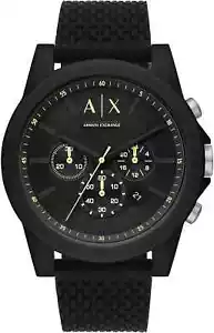 AX Armani Exchange Chronograph Man's Silicone Strap Watch - Picture 1 of 7