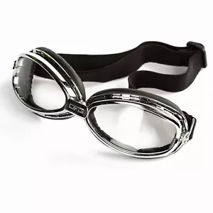 Gafas Aviador Vintage Moto Motocicleta Protección Motoristas Plata Negro - Imagen 1 de 3