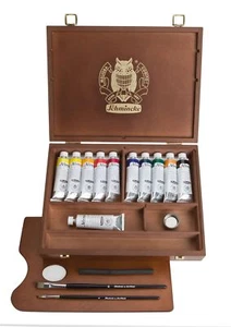 Schmincke - Norma® Finest Oil Colors, Premium Wooden Box, 11 x 35 ml Set Oi - Picture 1 of 7