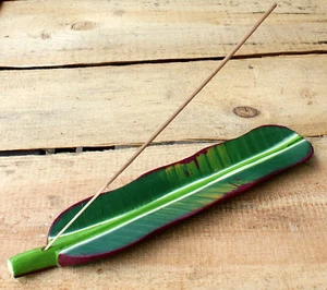 5 Räucherstäbchenhalter Bananenblatt Handarbeit Räuchern Räucherstäbchen-Halter - Bild 1 von 7
