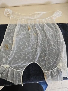 Vintage Pantaloon Type Waist Tie Apron Sheer - Picture 1 of 6