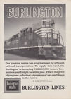 Our growing nation has growing need Burlington Lines RR SD4 Diesel #506 ad 1961
