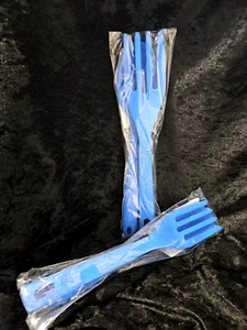 WEIGHT WATCHERS Large Cobalt Blue Silicone Salad Fork & Spoon Set Lot/2 NEW! - Picture 1 of 10