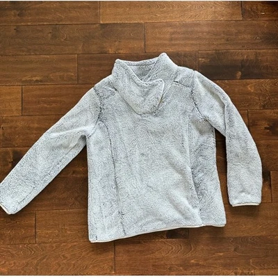 St John's Bay Active Mujer Grande Chaqueta Difusa Sudadera Gris Cuarto Cremallera Capucha Foto 1 de 4