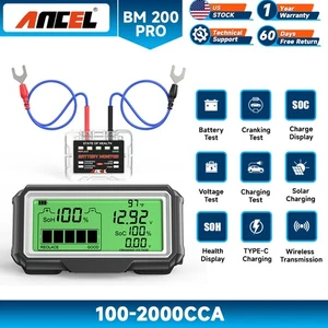 ANCEL BM200 PRO 12V Car Battery Capacity Health Tester Load Monitor LED Display - Foto 1 di 16