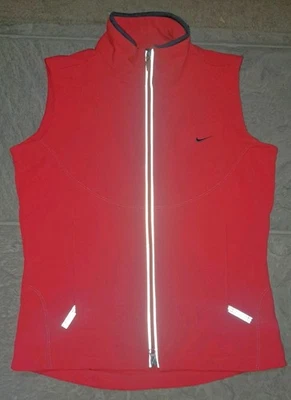 Nike Running Vest Women XS(0-2) Red  Running Activewear Full Zip Pockets Therma  - Image 1 of 4