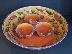 Clay Art Chili Fiesta Schale ex groß 17x4 + Dipschale - Bild 1 von 7