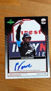 Myles Rowe 2025 Parkside IndyCar Pronto Auto Autograph /25 Nashville NXT Winner - Picture 1 of 2