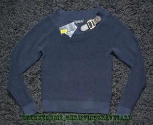 Maglione Lauren Ralph Lauren cotone scollo balletto blu PL donna 12 o 14 - Foto 1 di 5