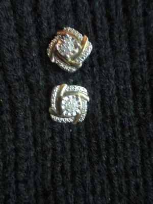 PENDIENTES RACIMO DIAMANTE PLATA **MUY BONITOS Foto 1 de 4