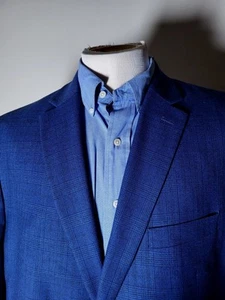 Abrigo Chaqueta Blazer 46R Ralph Lauren Negro y Azul Glen Cuadros Lana Cuadros Tweed - Imagen 1 de 8