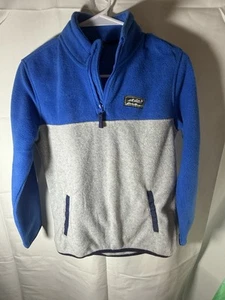 Eddie Bauer Quarter Zip Fleece Pullover Boy’s Large 10-12 Sweatshirt Blue & Gray - Picture 1 of 3