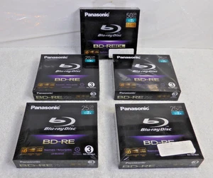 Panasonic BD-RE (Blu-Ray Rewriteable) 25GB Lot *NEW* FREE SHIPPING - Picture 1 of 5
