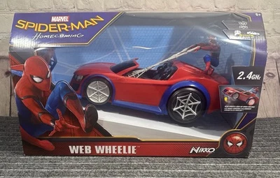 Marvel Spider-man HOMECOMING REMOTE CONTROL CAR Web Wheelie w Figure - Image 1 of 4