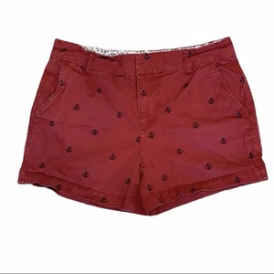 Retro Jones NY Red Embroidered Shorts Anchor Sailing Nautical 6 Preppy - Picture 1 of 6