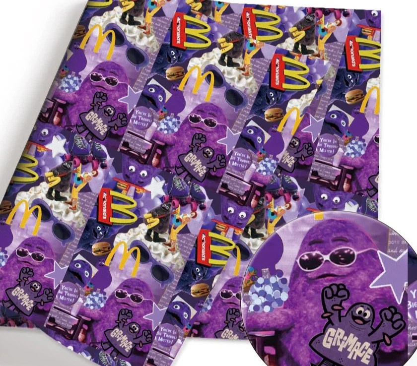 Tecido de algodão McDonalds personagem fast food meia jarda (18” x 55”) 38557 - Imagem 1 de 1