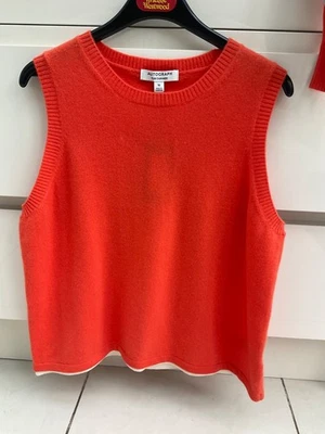 M&S: luxurious pure cashmere soft orange sleeveless vest (16) - Image 1 of 4