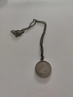 Fünf Mark 1876B Wilhelm Deutscher Kaiser König Münze Als Anhänger Umgebaut  - Bild 1 von 4