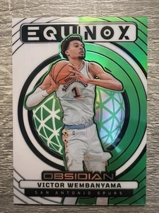 2024-25 Obsidian Victor Wembanyama Equinox Electric Etch Green Flood /25 Spurs - Picture 1 of 6