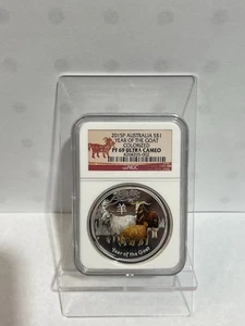 2015P Australia Year of the Goat $1 COLORIZED NGC PF69 Ultra Cameo Lunar Series - Picture 1 of 4