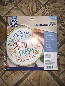 Kit Ricamo Rustico Farm Fresh 6” Cerchio Filo Ago Istruzioni Tessuto - Foto 1 di 2