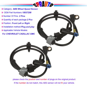 2 ABS Speed Sensor Set For 03-14 CHEVROLET EXPRESS 1500 2001-05 VSILVERADO 1500 - Picture 1 of 6