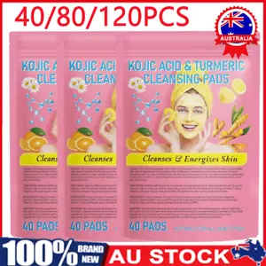 40/80/120PCS Turmeric Cleansing Pads, Kojic Acid And Turmeric Cleansing Pads HOT - Picture 1 of 16