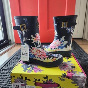 NIB Joules Molly Welly Rain Boots Whist Whitstable Navy Floral Sz US 8 / EU 39 - Picture 1 of 7