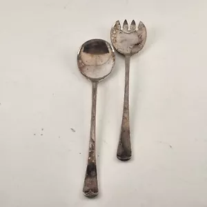 Salat Servier Set Gabel Löffel Sheffield England versilbert Vintage 9,25" - Bild 1 von 10