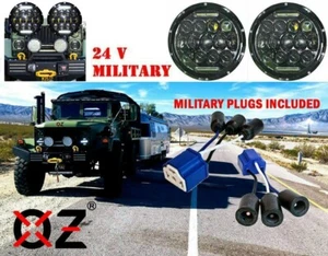 24V Military LED Headlight 7" DRL HMMWV M35 M923 M998 M35a2 M35a3 hummer truck - Picture 1 of 5