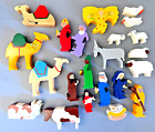 Mixed Lot 22 Wood Puzzle Toys Animal Noah Baby Bird Cow Camel Set Incomplete Vtg
