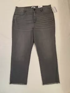 Nuevo Nine West Mujer Adelgazante Bolsillo Recto Crop Alto Gris Denim Jeans 18 - Imagen 1 de 9